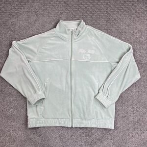 Forever 21 Hello Kitty Track Jacket Mens Medium Green Velour Full Zip Collared